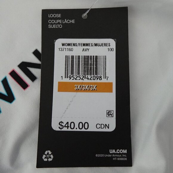 Under Armour Tank Top Women's Size 3X White Racerback Gym Workout United We Win - Picture 9 of 10